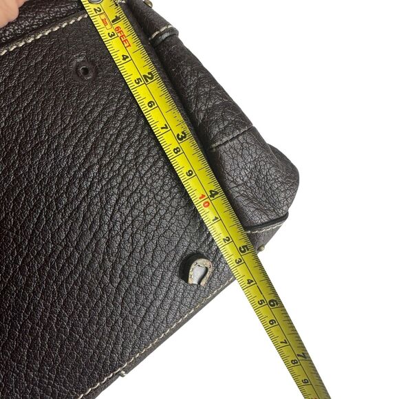 etienne aigner brown leather zip around flap large tote bag Purse - Picture 14 of 16